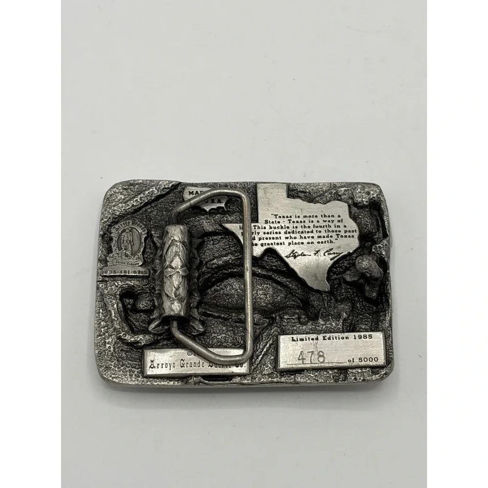 1985 Commemorative Texas‎ Belt Buckle by Arroyo Grande 478 out of 5000 USA Made